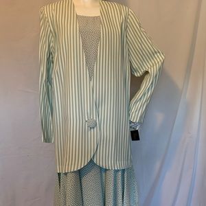 Vintage 80s or 90s two-piece drop waist dress new with tags size 12